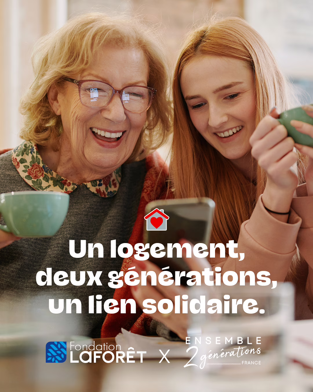 Habitat intergénérationnel Photo illustrant la cohabitation intergénérationnelle - actions solidaires Laforêt Fondation